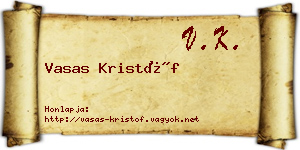 Vasas Kristóf névjegykártya
