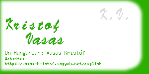 kristof vasas business card